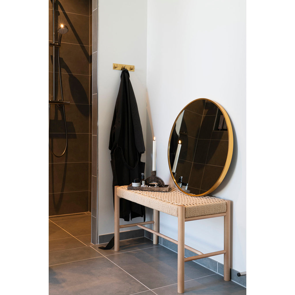 Madrid Mirror - Mirror with brass look frame Ø60 cm